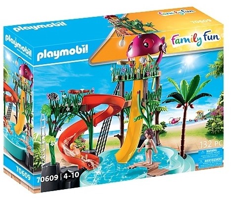 Uendelighed Bedstefar I udlandet PLAYMOBIL Family Fun 70609 Aqua Park mit Rutschen, Zum Bespielen mit  Wasser, Ab 4 Jahren