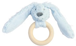 Happy Horse Holz-Beißring blau Richie Kaninchen - FSC Baby Beißspielzeug
