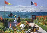 Grafika 2 Puzzles - Die Kunst Monets: Die Terrasse von Sainte-Adresse, 1867 - Mohnblumenfeld, 1873 - 500 Teile-2