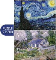 Grafika 2 Puzzles - Van Gogh's Art: Starry Night, 1889 - Houses at Auvers, 1890 -  Teile