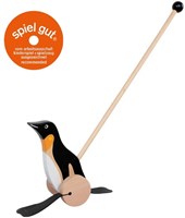 Goki Holz Schiebefigur Pinguin - Lauflernspielzeug für Kleinkinder
