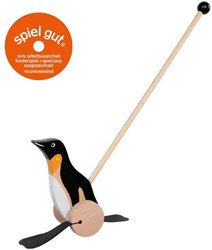 Goki Holz Schiebefigur Pinguin - Lauflernspielzeug für Kleinkinder