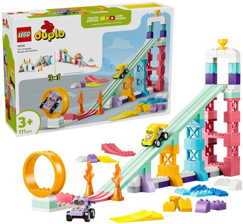 LEGO DUPLO Kreative Rampen mit Fahrzeugen - 3-in-1 Rennbahn-Set für Kinder-3