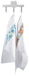 Creativ Company Baumwoll-Geschirrtuch weiß 50x70 cm 5er Set Küche