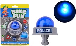 Johntoy Fahrrad Zubehör Bike Fun deutsche Polizei Sirene blau mit Licht