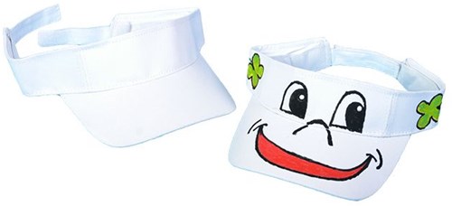 Creativ Company Baumwoll-Sonnenvisier weiß 56 cm verstellbar Sommerhut