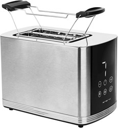 Emerio Toaster Edelstahl mit Digitalanzeige - 2 Schlitze - 800W - Defrost