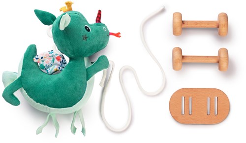 Lilliputiens Zieh-Kuscheltier - Drache Joe Holz Nachziehfigur und Kuscheltier-2