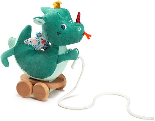 Lilliputiens Zieh-Kuscheltier - Drache Joe Holz Nachziehfigur und Kuscheltier