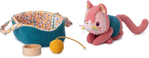 Lilliputiens Katze Kuscheltier Jeanne mit Körbchen - interaktives Spielzeug-2