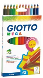 Giotto Buntstifte Mega 12 Stück extra dick für Kinder