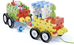 Quercetti Bauset Zugfahrzeug - buntes Konstruktionsspielzeug