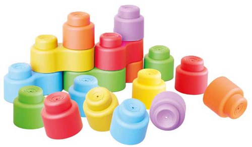 Quercetti Bausteine Momy Soft - 28 Stück - buntes Babyspielzeug-2