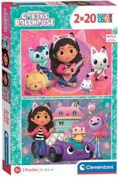 Clementoni Gabby's Dollhouse Puzzle - Kinderpuzzle 2x20 Teile Karton