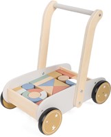 Atan Holz Bauklötze Lauflernwagen - Aktivitätsspielzeug für Kleinkinder