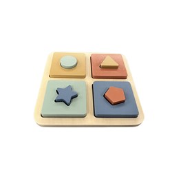 Viga Toys Holz-Formenpuzzle Bauernhoftiere – 18 Handgefertigte Klötze, Extra Groß Für Kinder