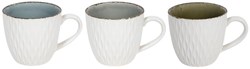 Koffiemok embossed wit/crackle 350ml 6st