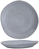 Dinner Teller Keramik woven Textil grau 27cm modernes Geschirr