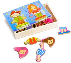 Playwood Holz Anziehpuzzle Junge und Mädchen - Lernspielzeug