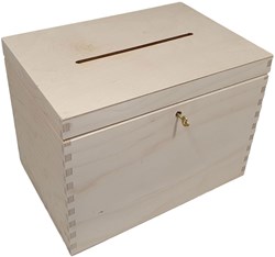 Playwood Holz Briefumschlagbox Aufbewahrungsbox Kiefer mit Schlitz 29x22x20 cm