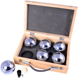 Twisk Boule Set - Luxus Holzkoffer - 6 Kugeln - inklusive Zubehör