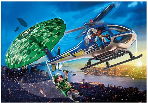 Playmobil Polizeihelikopter Spielzeug Fallschirm-Verfolgung 70569-3