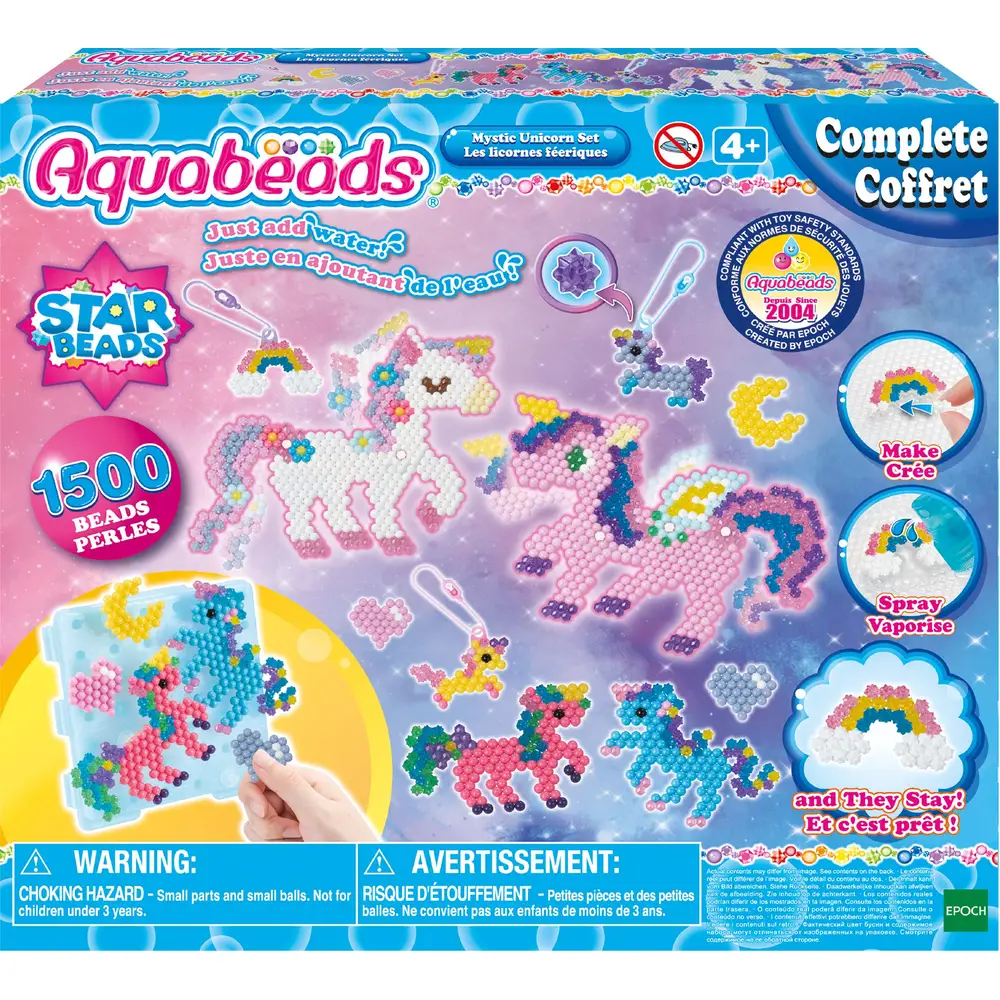 Epoch Aquabeads Einhorn Bastelset - 1500 Perlen - Kreativbrett