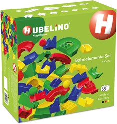 Hubelino Bahnelemente Set - 55-teilig - Kugelbahn Erweiterung Spielzeug