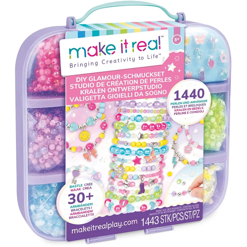 Make It Real Perlen Schmuckset - DIY Glamour Armbänder basteln - 1400 Perlen