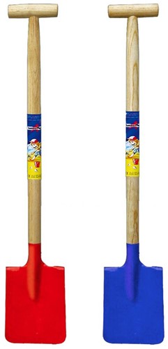 HOT Sports + Toys Schep houten steel / metaal, plat 60 cm