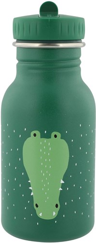 Trixie Trinkflasche Edelstahl 350ml - Mr. Crocodile - kinderfreundliche Wasserflasche grün
