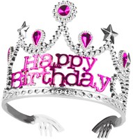 Boland Krone Happy Birthday Tiara silber Prinzessinnenparty Kinder