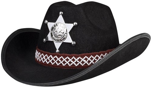 Boland - Kinderhut Sheriff schwarz Cowboyhut Verkleidungshut