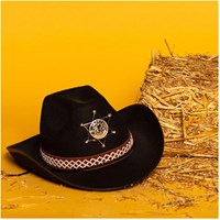 Boland - Kinderhut Sheriff schwarz Cowboyhut Verkleidungshut-3