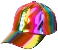 Boland Cap holografisch Regenbogen verstellbar Unisex Festival Pride
