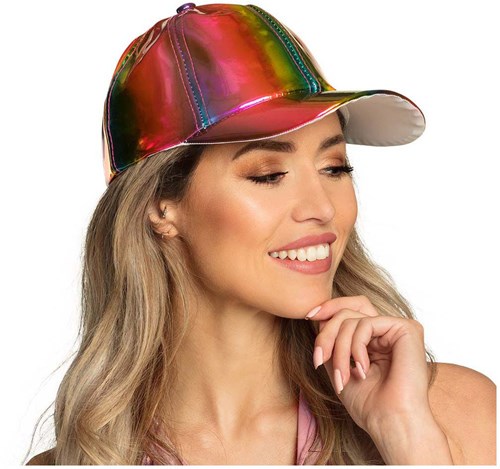 Boland Cap holografisch Regenbogen verstellbar Unisex Festival Pride-2