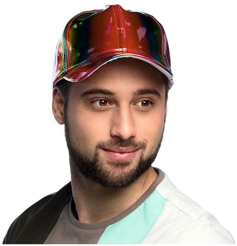 Boland Cap holografisch Regenbogen verstellbar Unisex Festival Pride-3