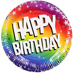 Boland Pappteller Geburtstag Regenbogen 23cm 10 Stück Party