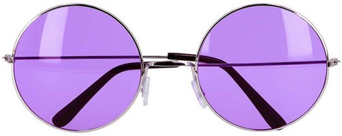 Boland Partybrille Hippie XL lila - Festival Accessoire Retro Flower Power