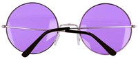 Boland Partybrille Hippie XL lila - Festival Accessoire Retro Flower Power-3