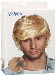 Boland Perücke Herren blond glatt kurz Retro Accessoire 70er Hippie