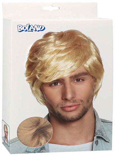 Boland Perücke Herren blond glatt kurz Retro Accessoire 70er Hippie
