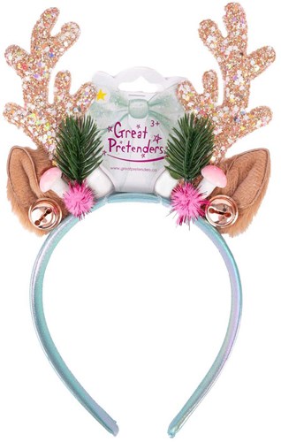Great Pretenders Haarreif Spielzeug Holiday Rudolph rosa mint