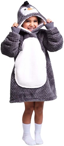 Noxxiez Hoodie Pinguin - Kuschelige Kinder Kapuzenpullover 3-6 Jahre - Warmes Fleece