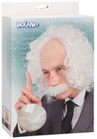 Boland Perücke Professor weiß mit Schnurrbart und Brille - Kostümzubehör Erwachsene