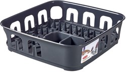 Curver Abtropfgestell Kunststoff Essentials Grau mit Besteckfach 40x40 cm