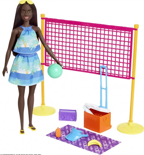 Mattel Barbie Volleyball Spielset recyceltes Plastik Strandzubehör