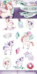 Totum Tattoos Einhorn Kindertattoo Multicolor 12 Stück - Klebetattoo