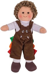 BigJigs Kuschelpuppe Jack - weiche Stoffpuppe 28 cm für Kinder