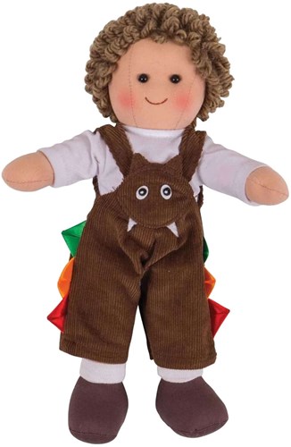 BigJigs Kuschelpuppe Jack - weiche Stoffpuppe 28 cm für Kinder